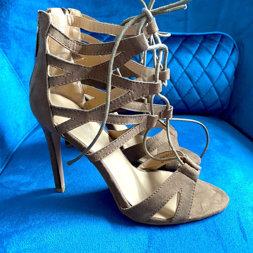 Tan - lace up heels